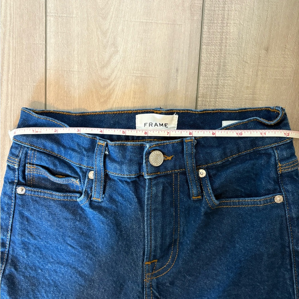 FRAME Le High Straight Jeans Women’s Size 24 Dark Wash High Rise Classic Fit - Picture 4 of 8
